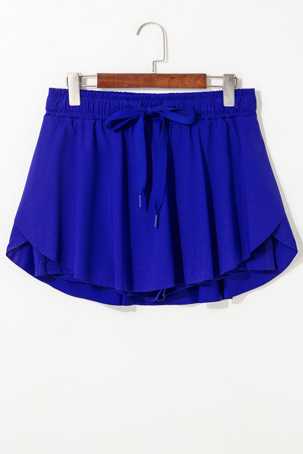 Beige Drawstring High Waist Lined Tennis Skort