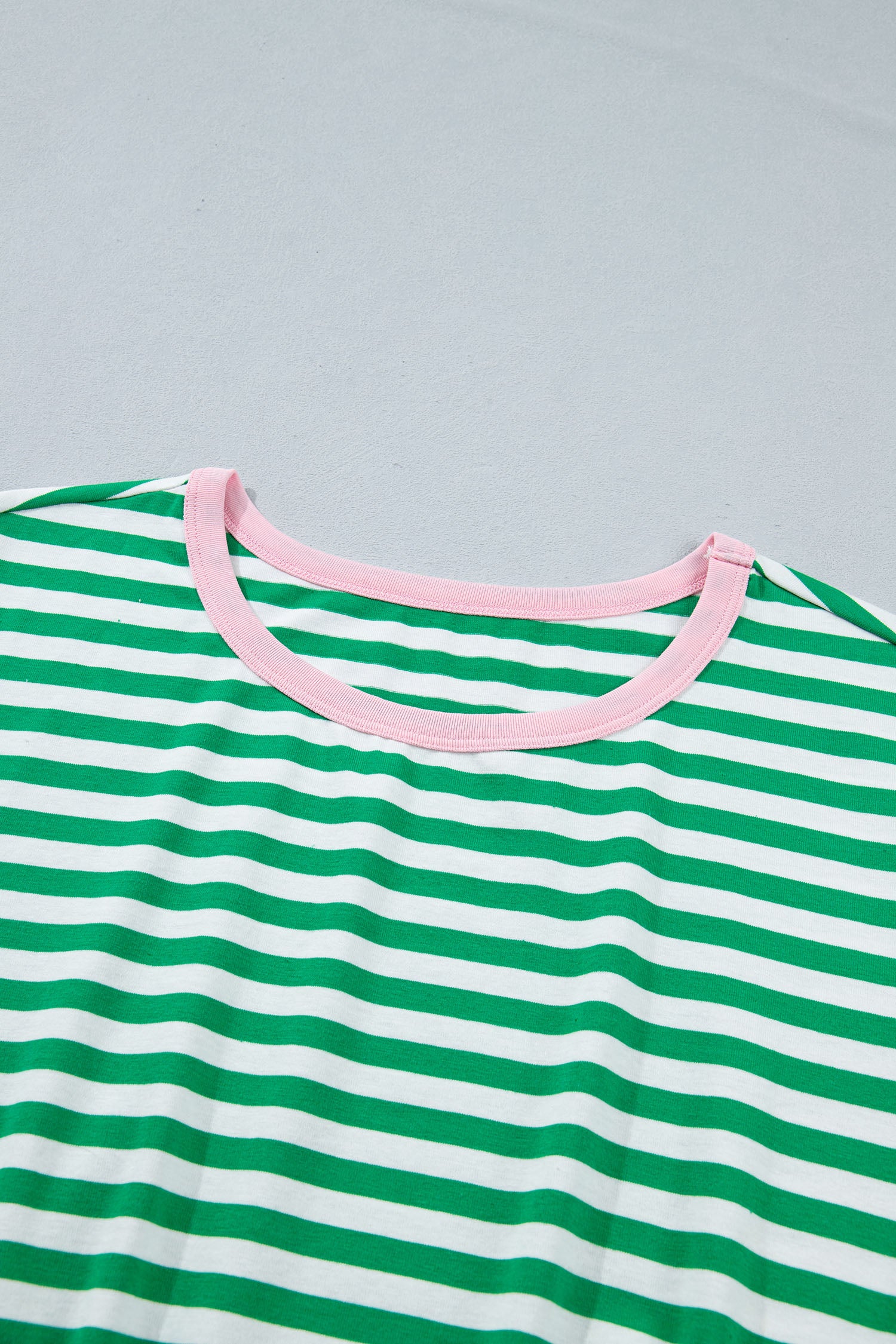 Sky Blue Stripe Nautical Tie Contrast Trim Round Neck T Shirt Mini Dress