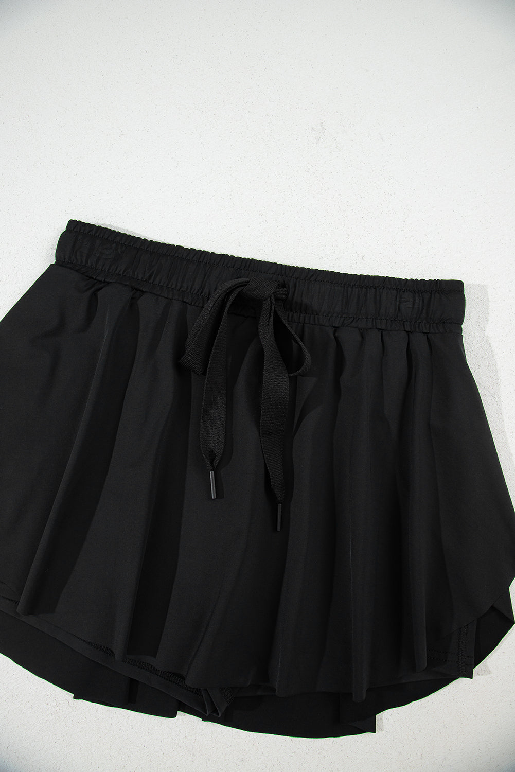 Beige Drawstring High Waist Lined Tennis Skort