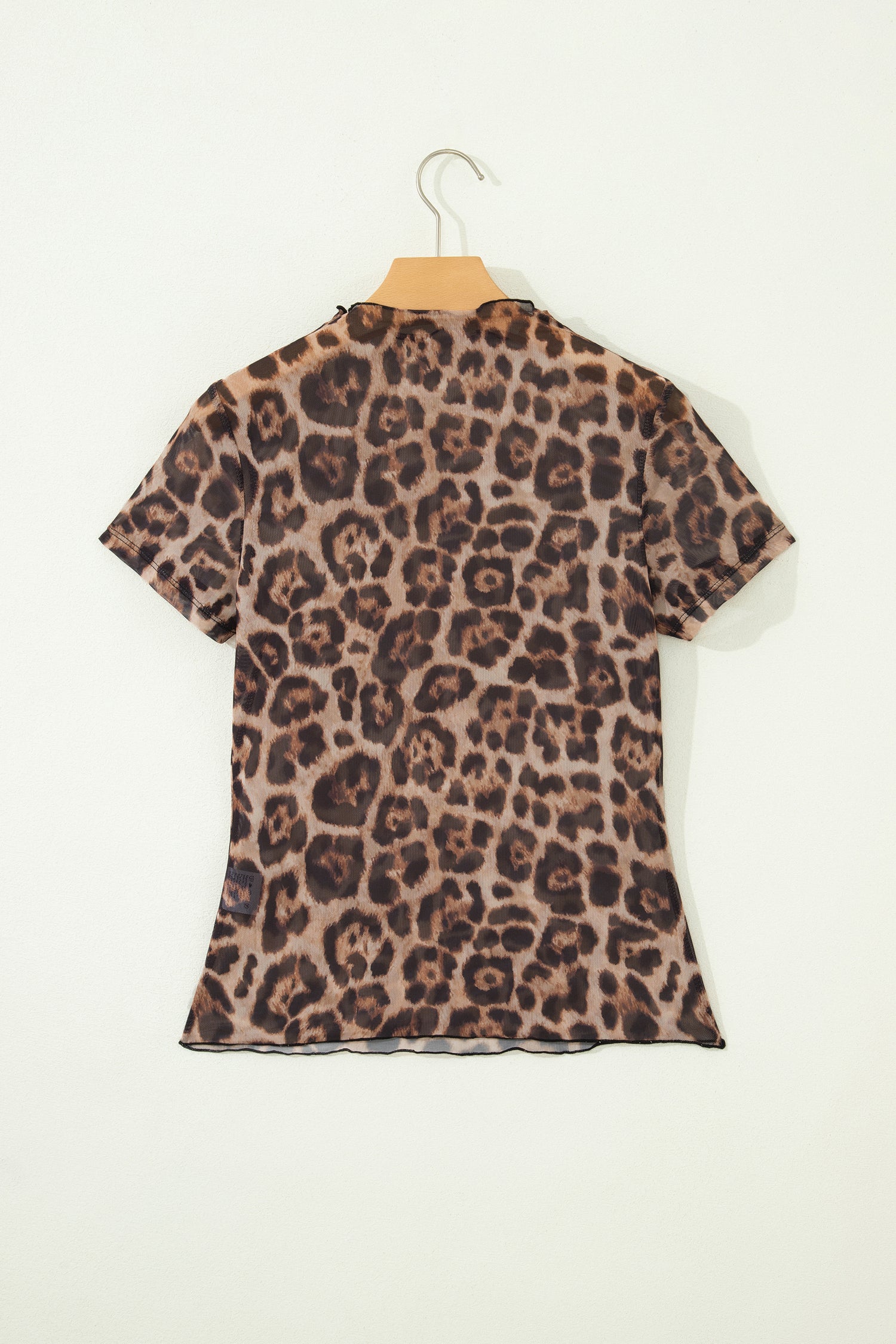 Rose Retro Floral Printed Mesh Short Sleeve Top