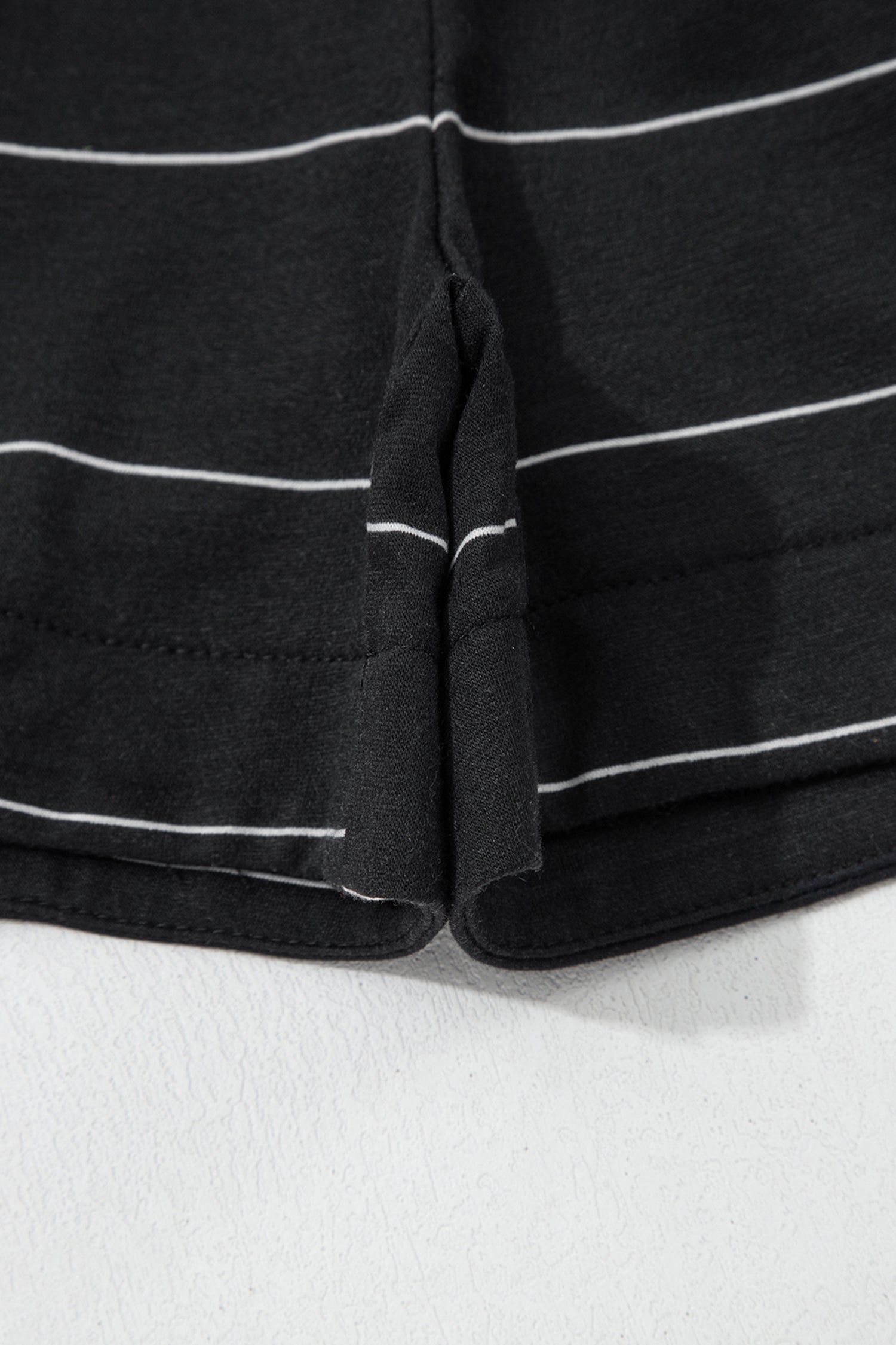 White Stripe Half Sleeve Tee Drawstring Shorts 2pcs Set