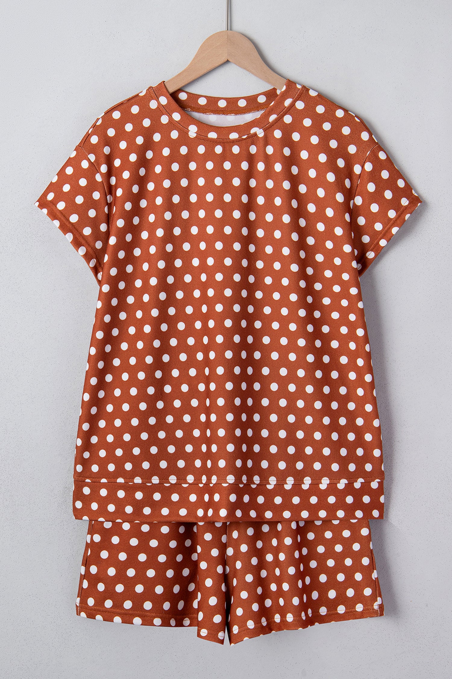 Purple Polka Dot Print Short Set