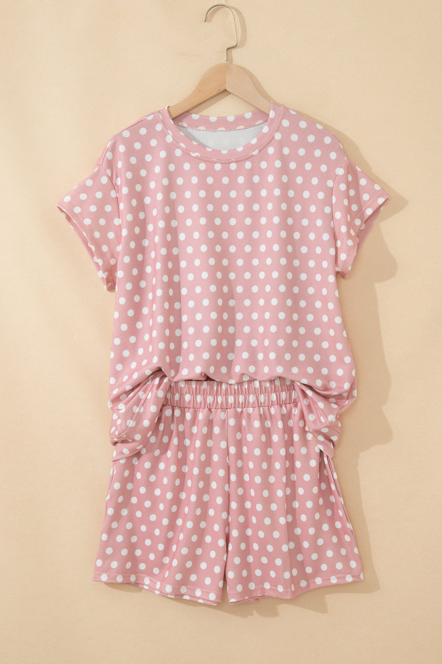 Purple Polka Dot Print Short Set