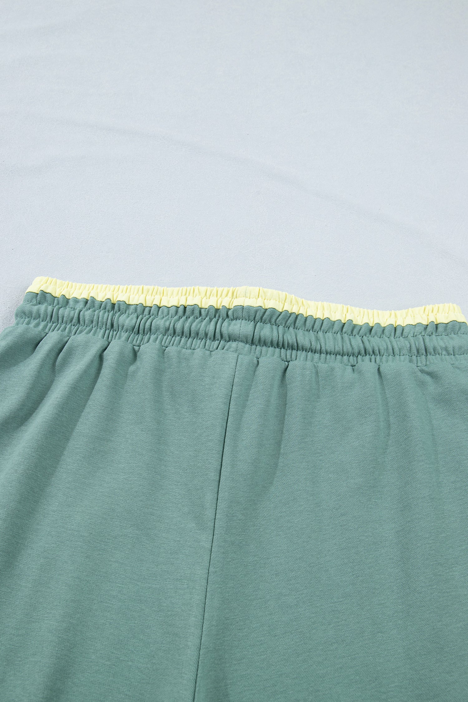 Grapefruit Orange Color Block Flower Patchwork Drawstring Contrasted Elastic Waist Wide Leg Pants