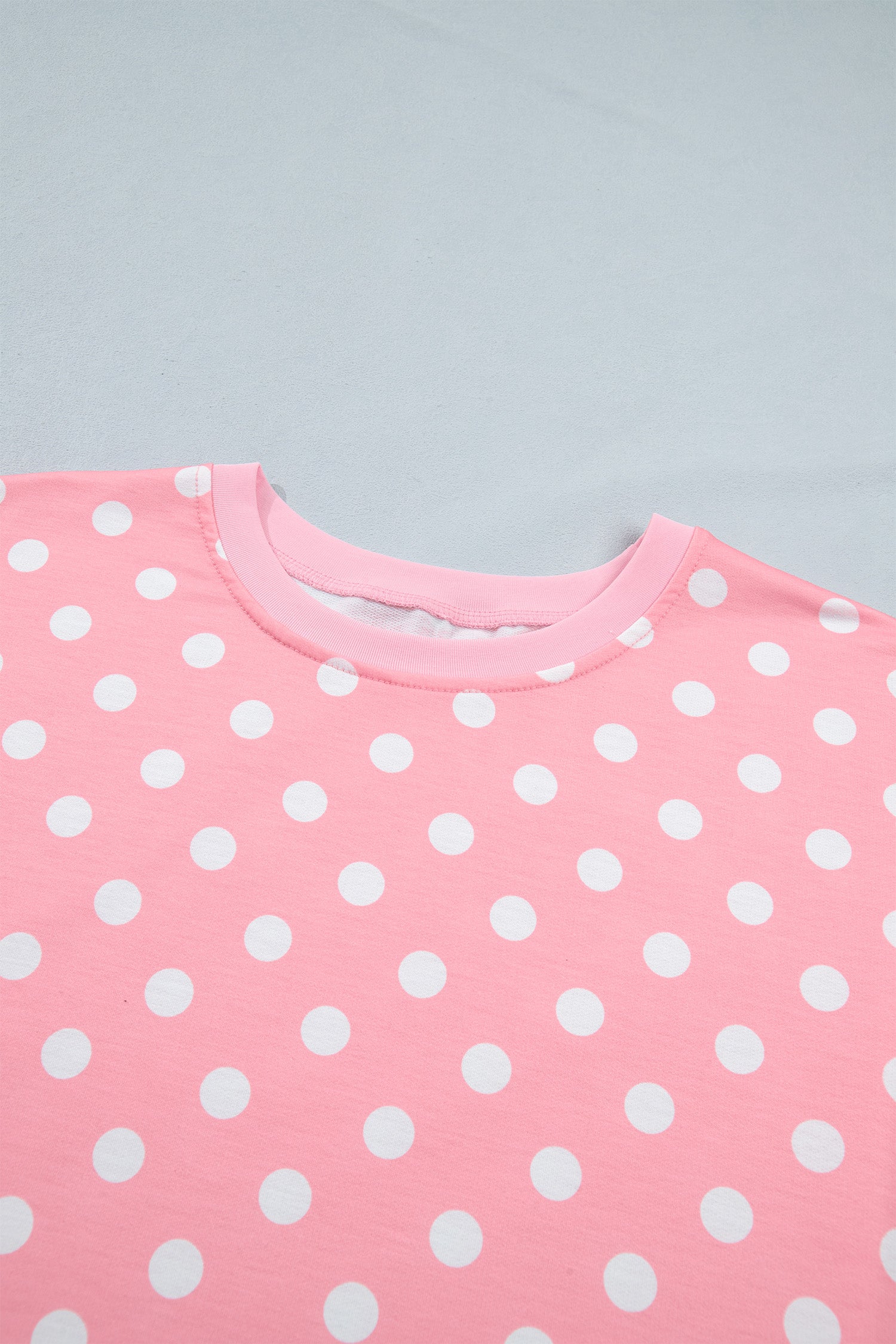 Green Polka Dot Oversized Top Drawstring Short Set