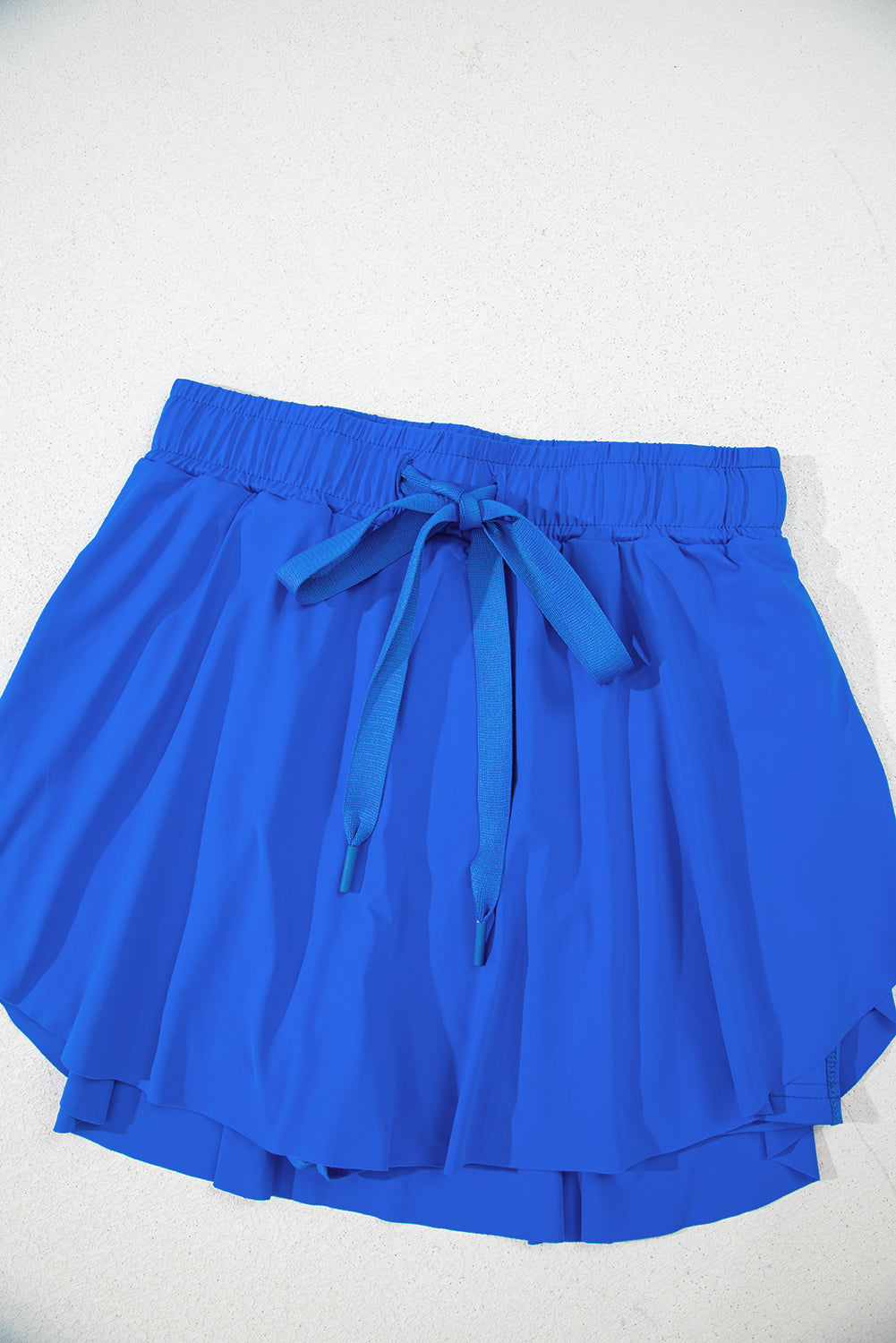 Beige Drawstring High Waist Lined Tennis Skort