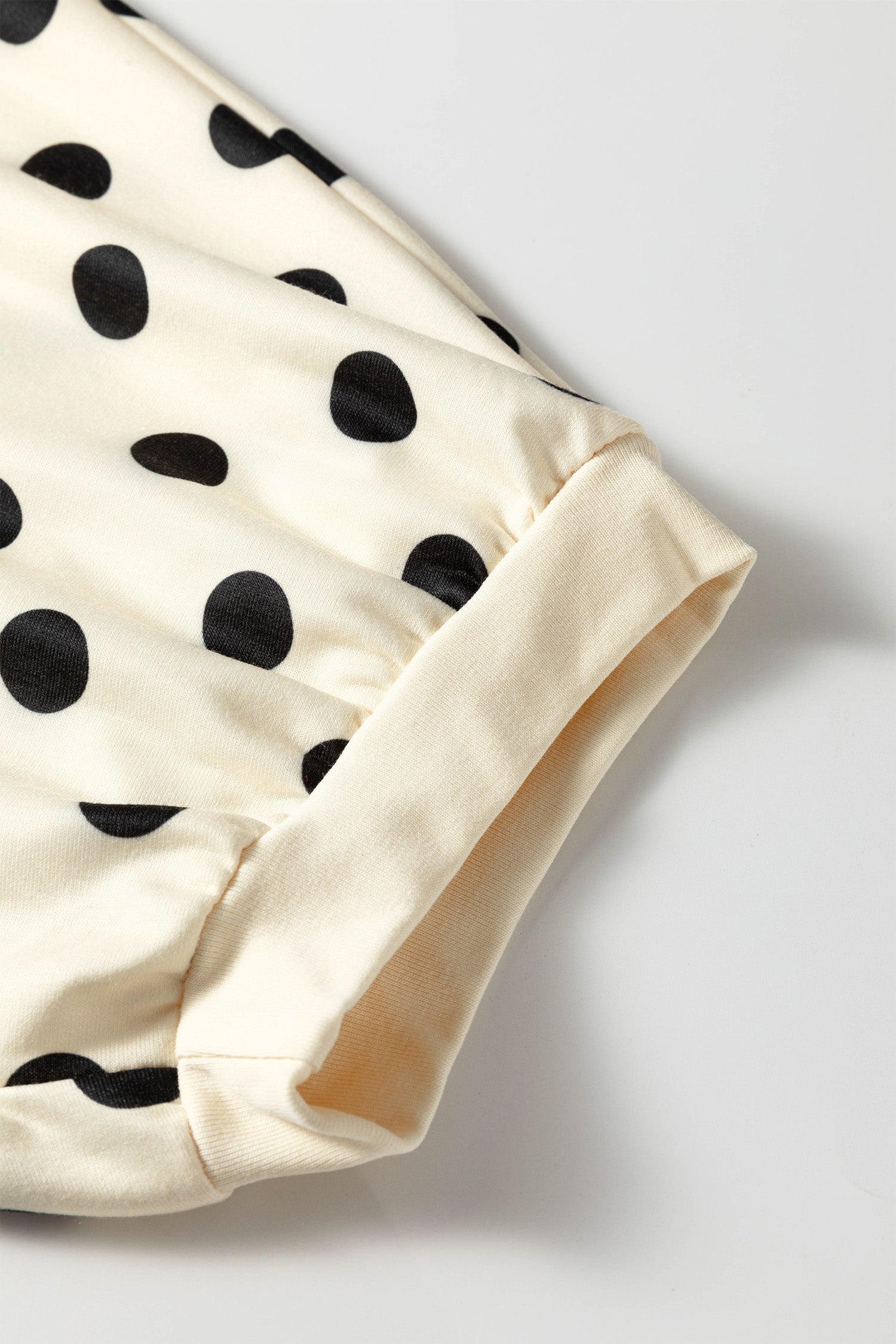 Green Polka Dot Oversized Top Drawstring Short Set