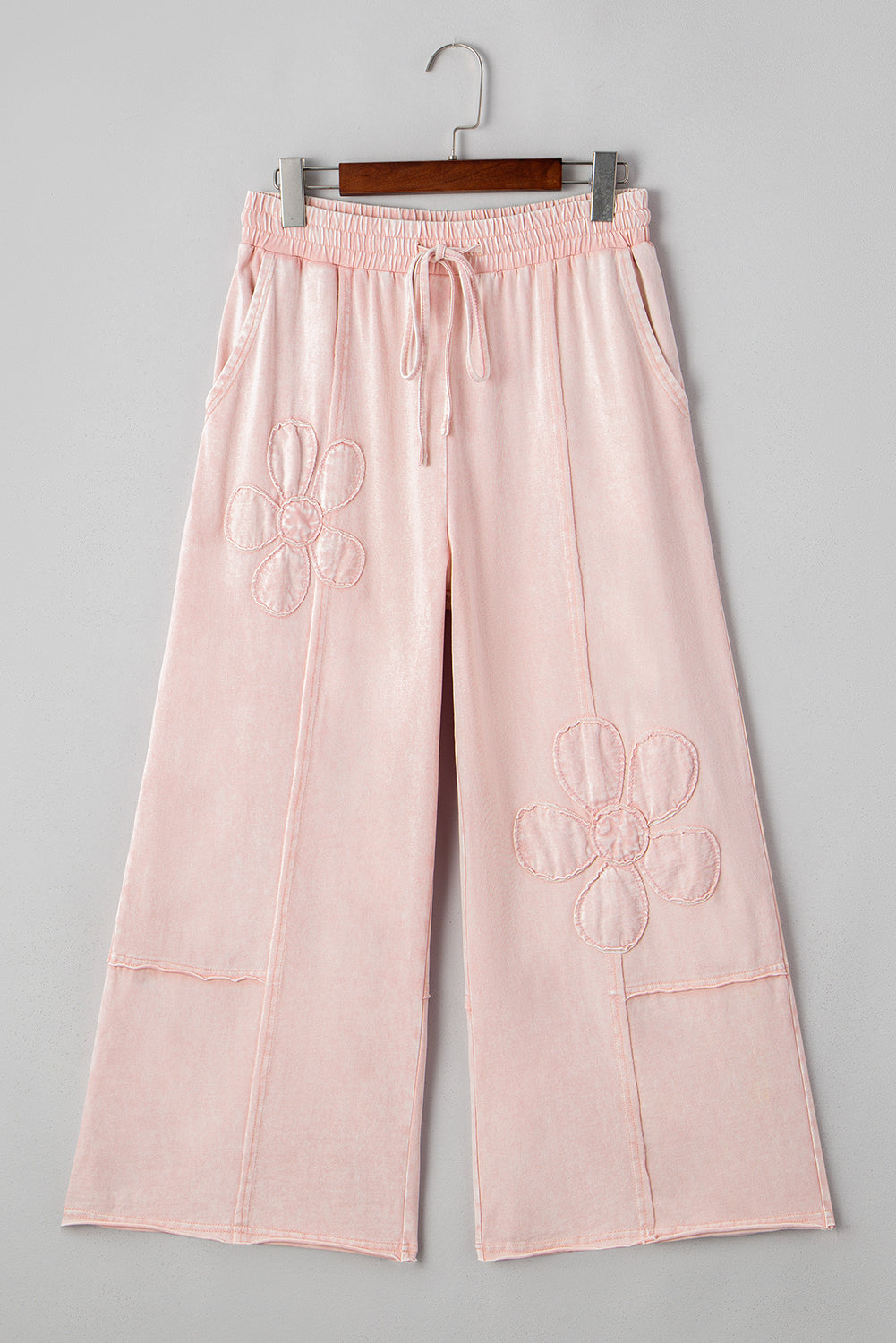 Buckskin Flower Patch Mineral Washed Cropped Wide Leg Pants