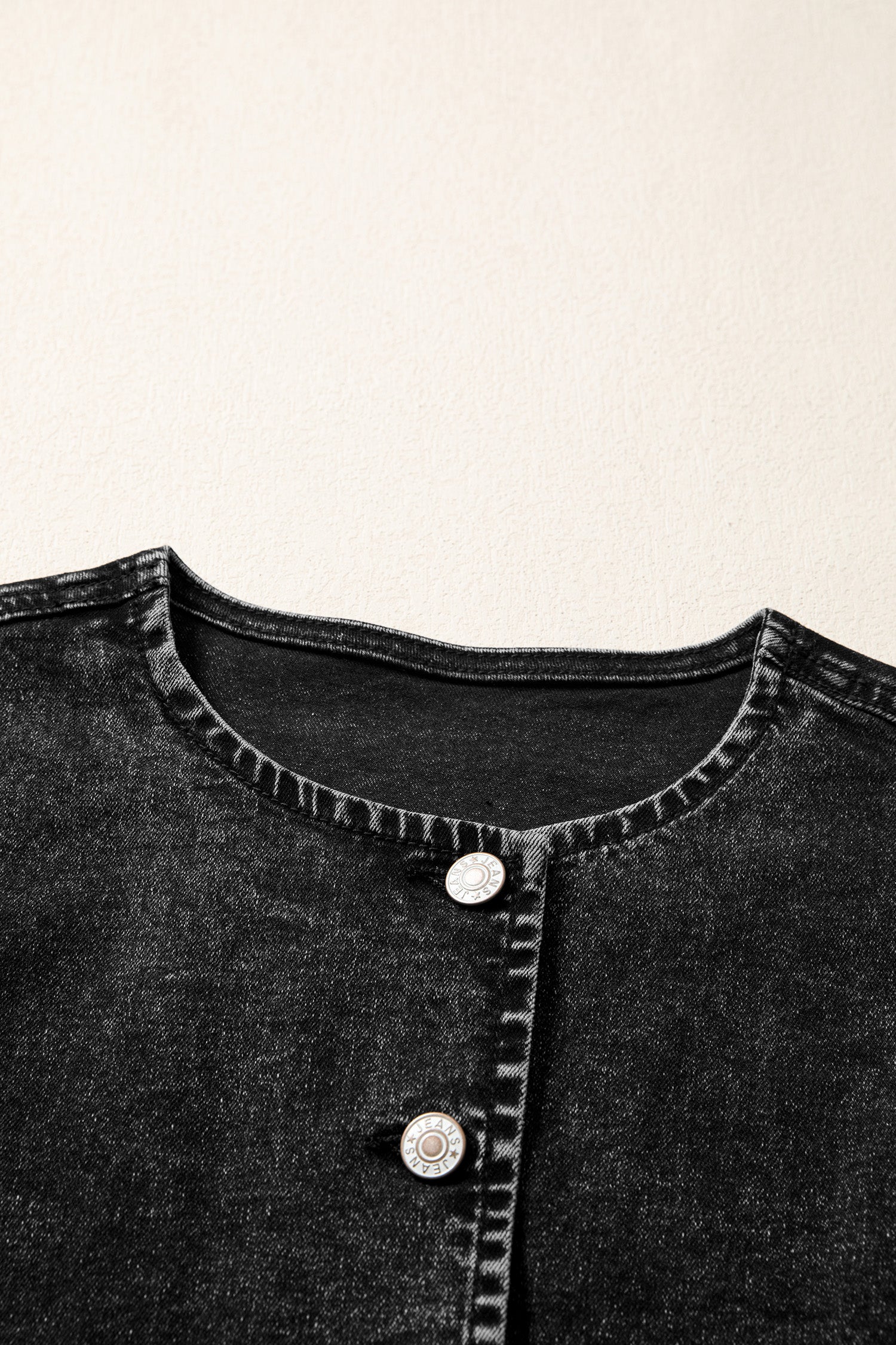 Ashleigh Blue Buttoned Front Slit Denim Vest