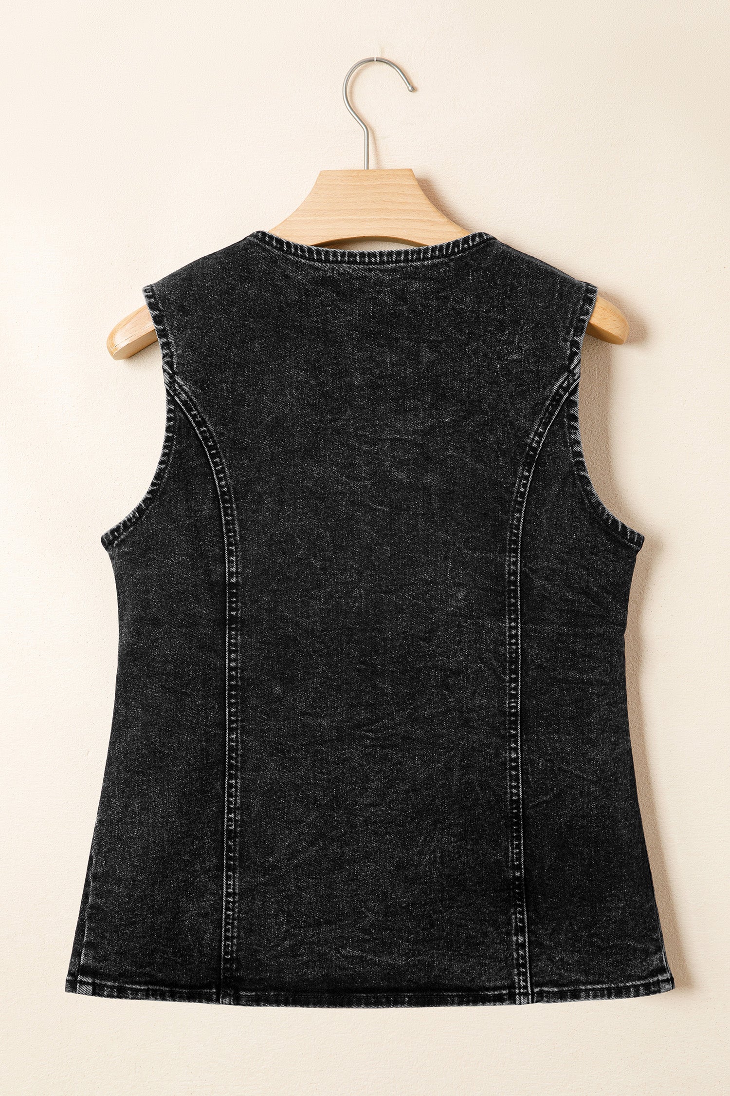 Ashleigh Blue Buttoned Front Slit Denim Vest