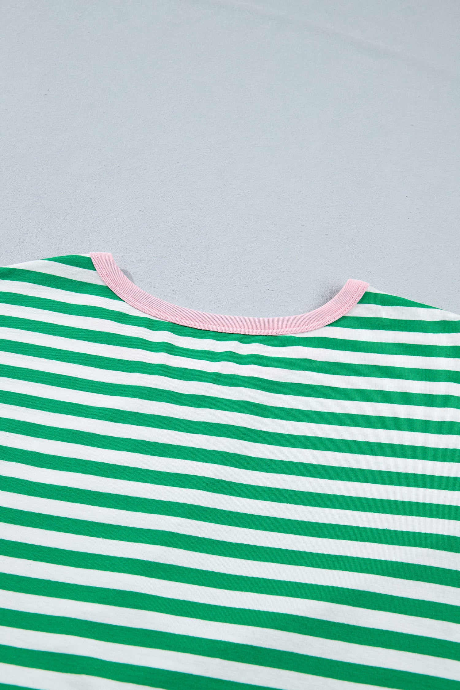 Sky Blue Stripe Nautical Tie Contrast Trim Round Neck T Shirt Mini Dress