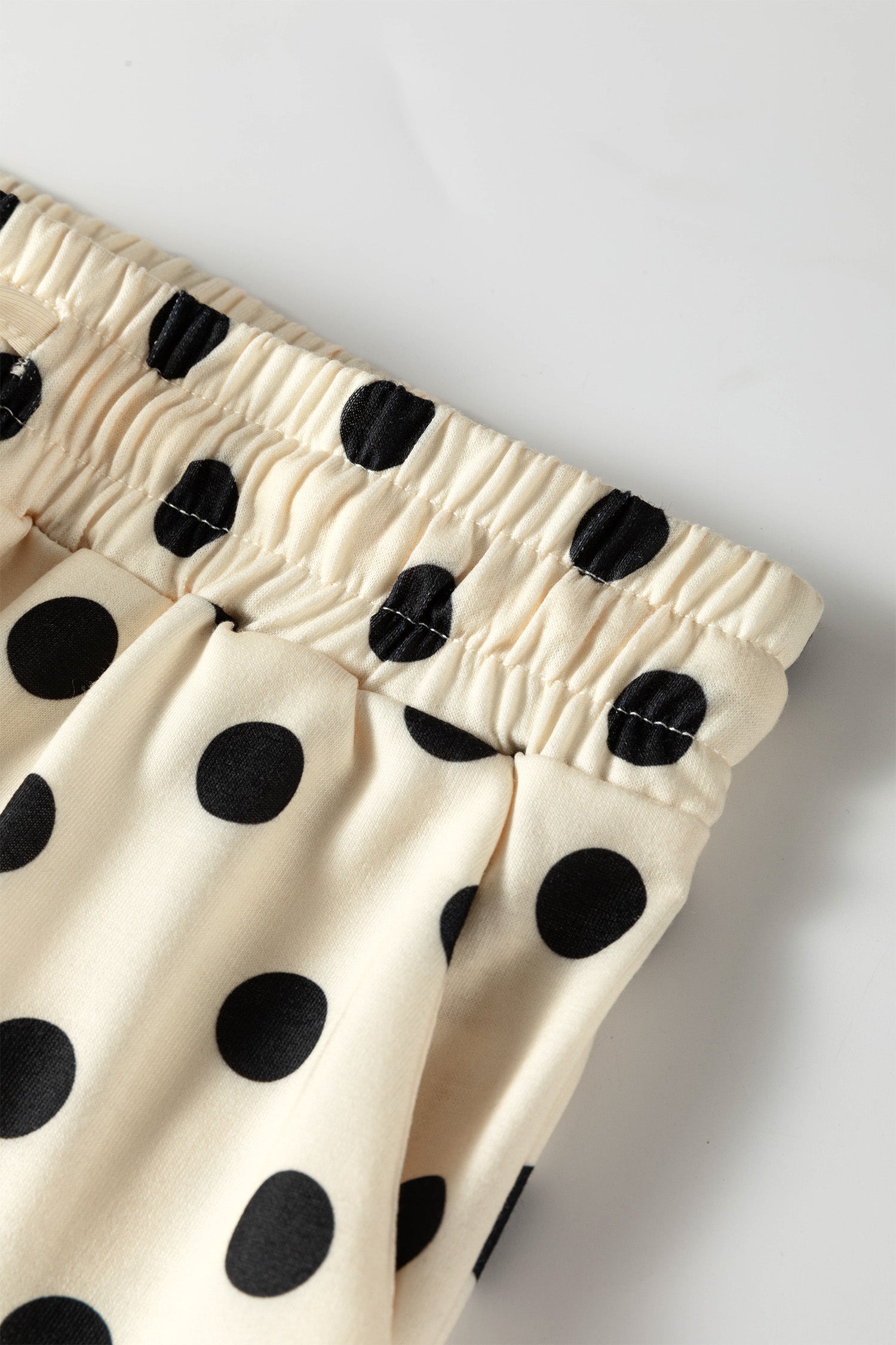 Green Polka Dot Oversized Top Drawstring Short Set