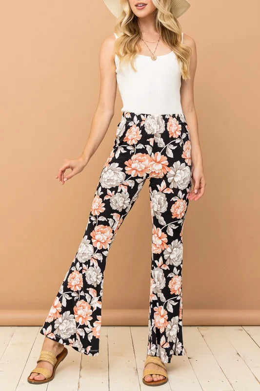 And The Why Wrinkle-Free Stretch Bell Bottom Flare Pants - BLACK / S