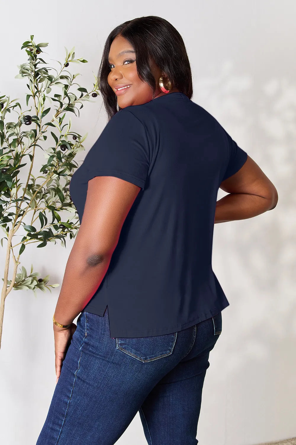 Basic Bae Round Neck Short Sleeve T-Shirt - Gray / S