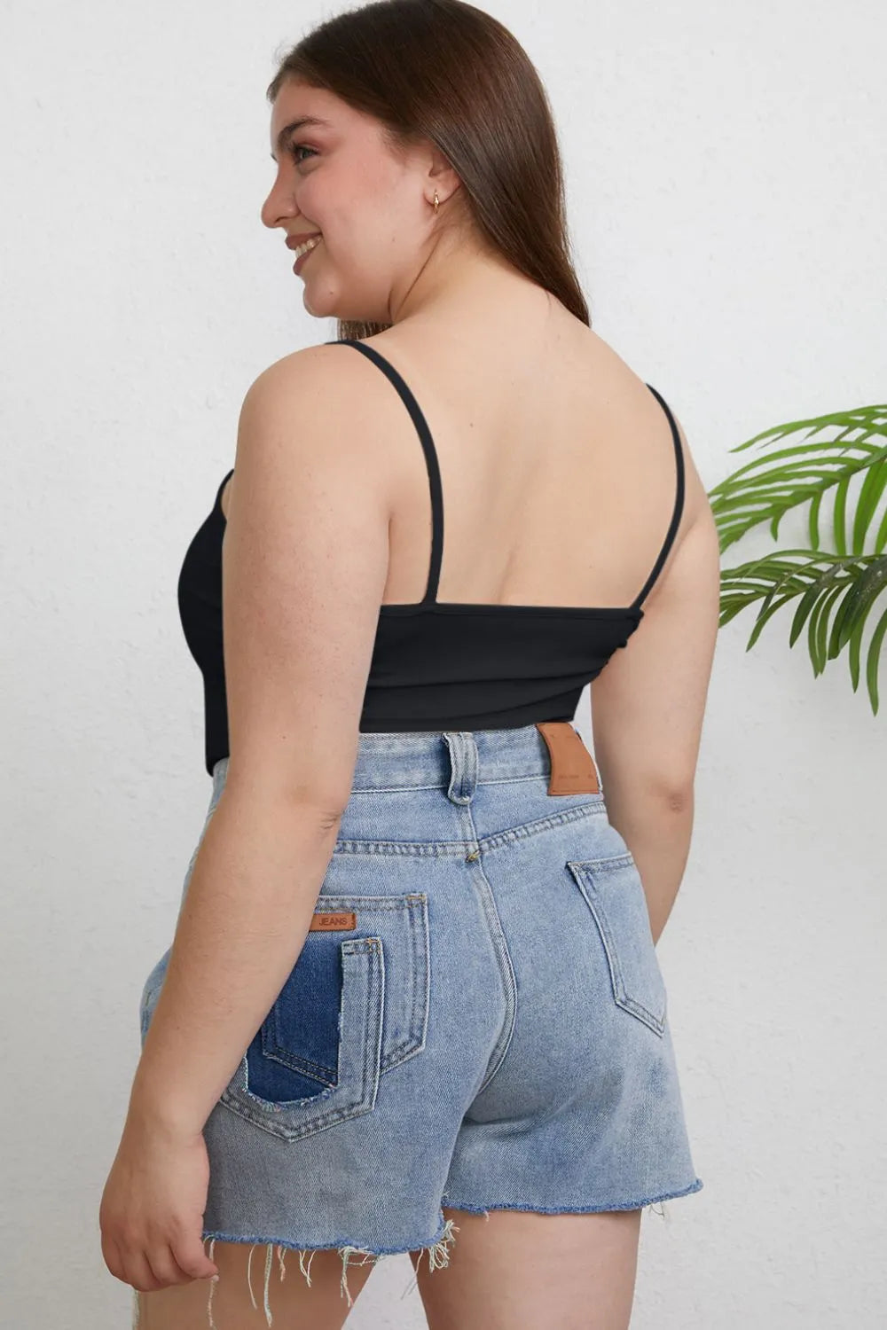 Basic Bae Full Size Round Neck Slim Cami Plus Size - Camel / S