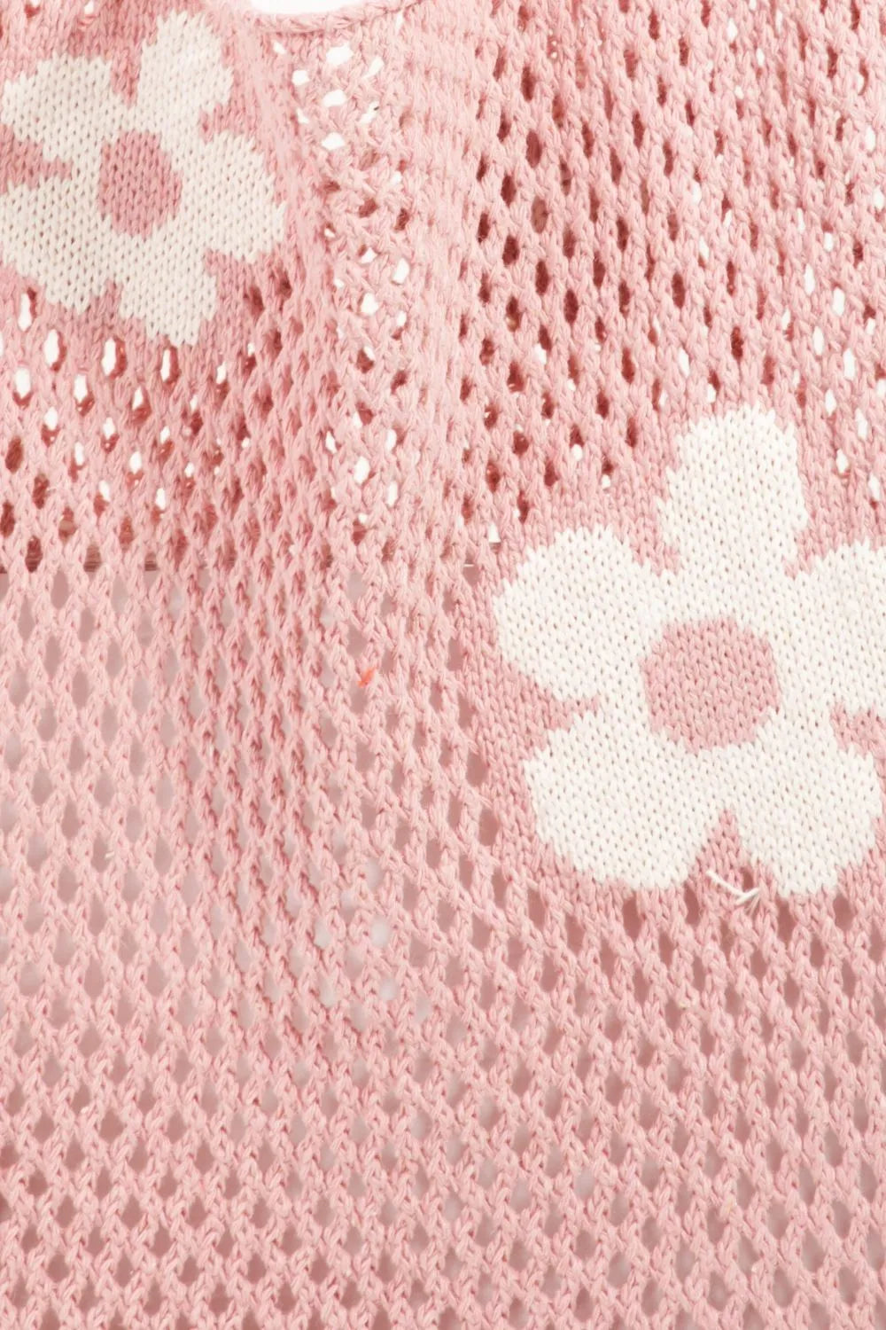 Fame Flower Knitted Shoulder Bag - Dusty Pink / One Size