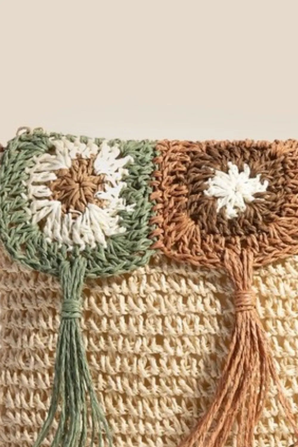 Fame Intricate Tassel Braided Crossbody Bag - Ivory / One Size