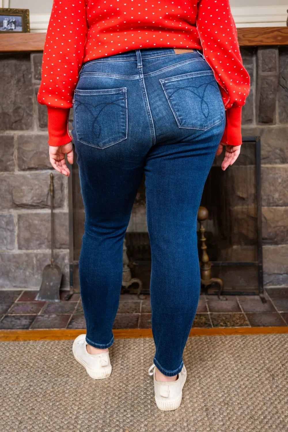 Judy Blue Full Size Washed Thermal Skinny Jeans Plus Size - DK / 0(24)