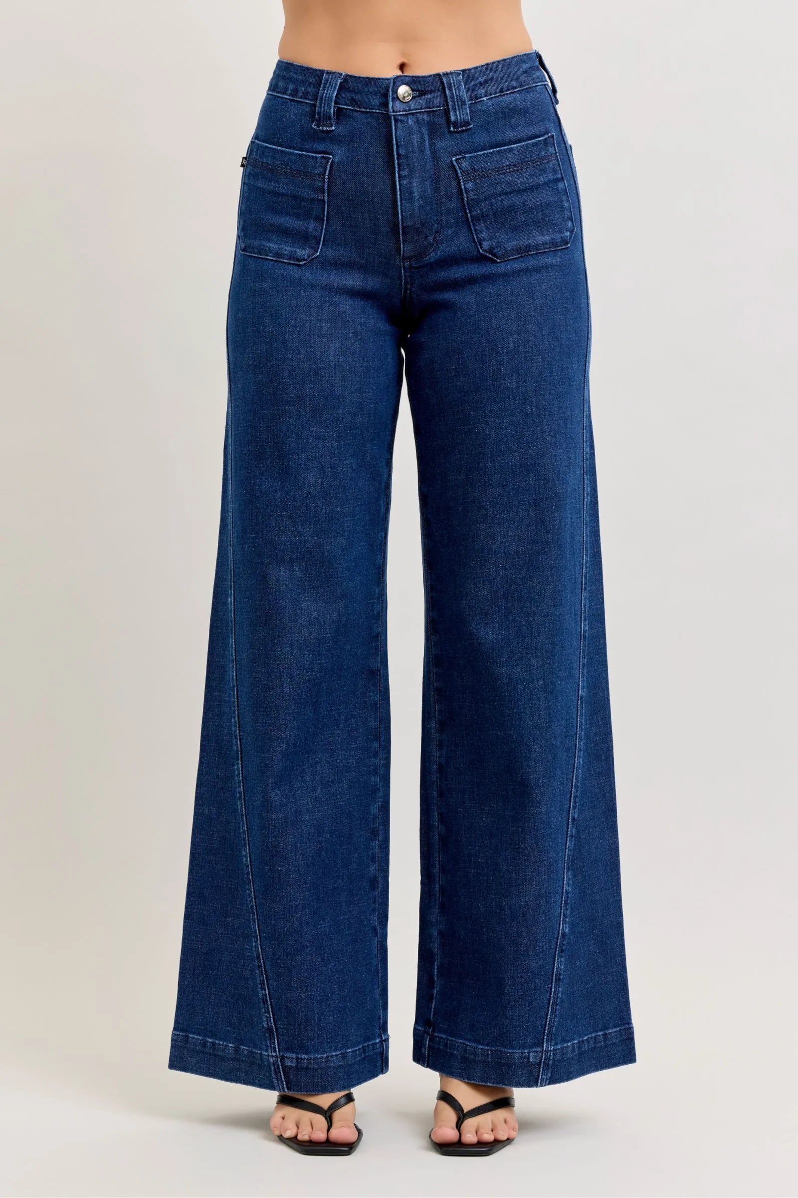 Judy Blue High Rise Retro Wide Leg Jeans - DK / 0(24)