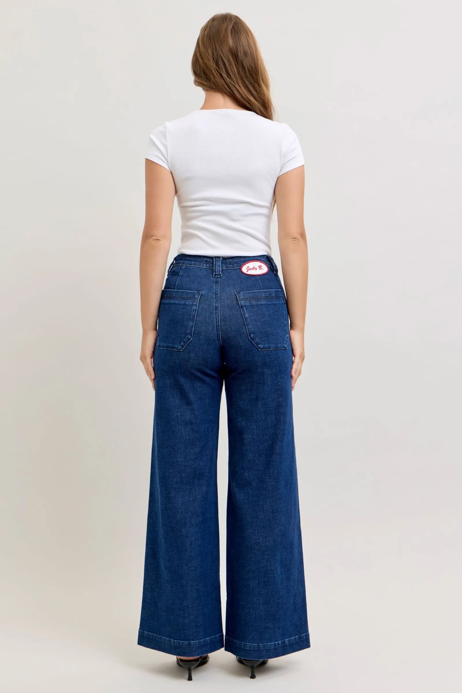 Judy Blue High Rise Retro Wide Leg Jeans - DK / 0(24)