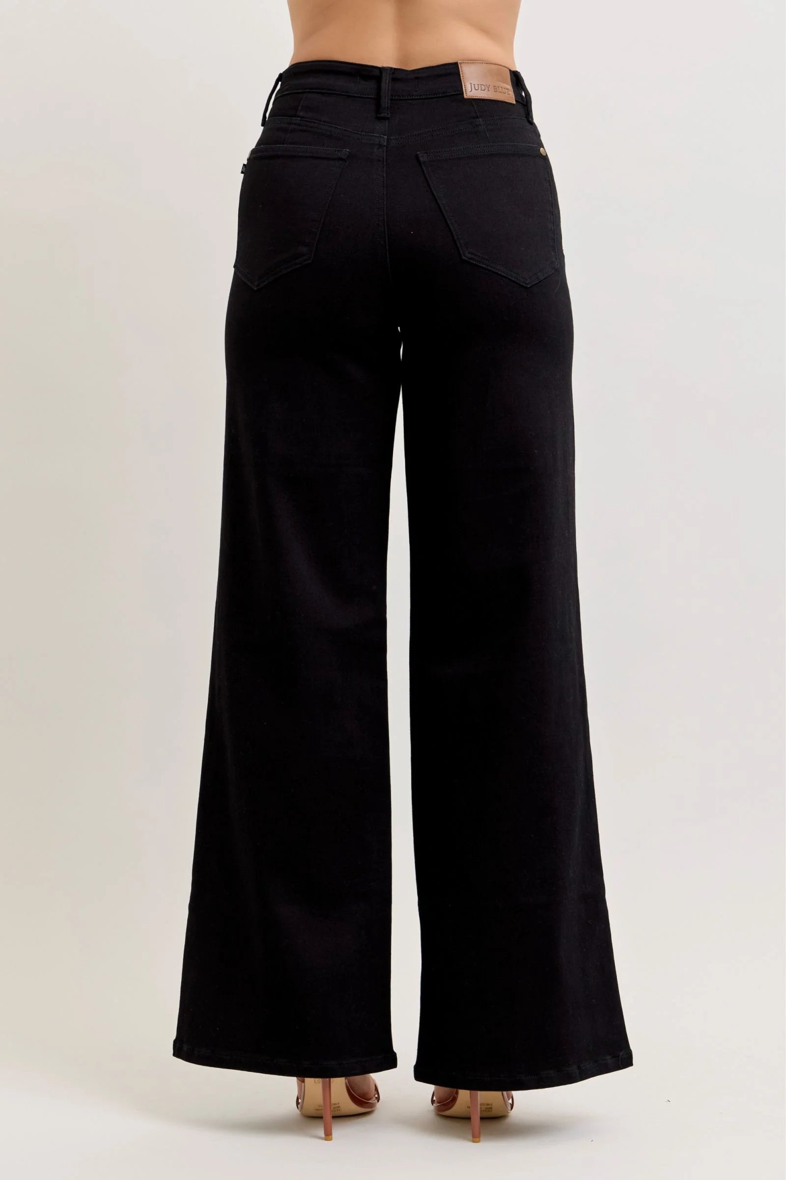 Judy Blue High-Waisted Wide Leg Jeans - Black / 0(24)