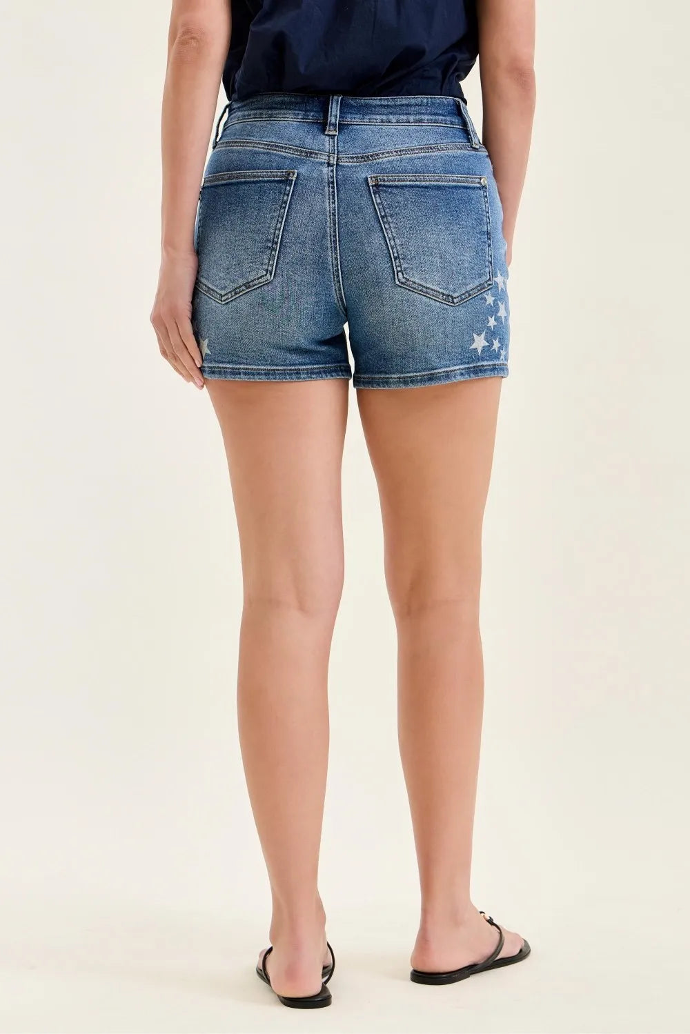 Judy Blue High Rise Slim Short with Star Splatter - MD / S