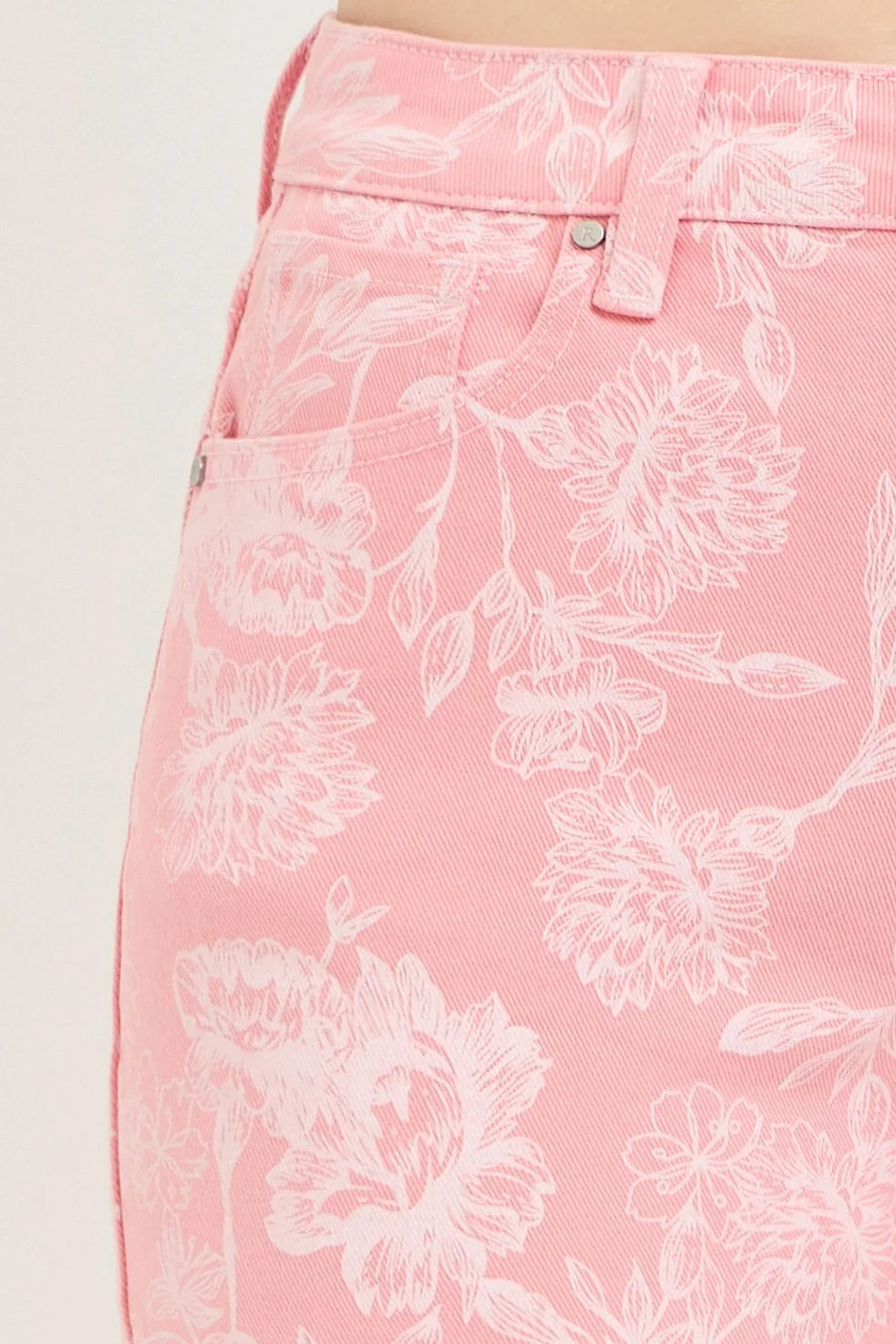 RISEN High Rise Printed Shorts - Pink / S