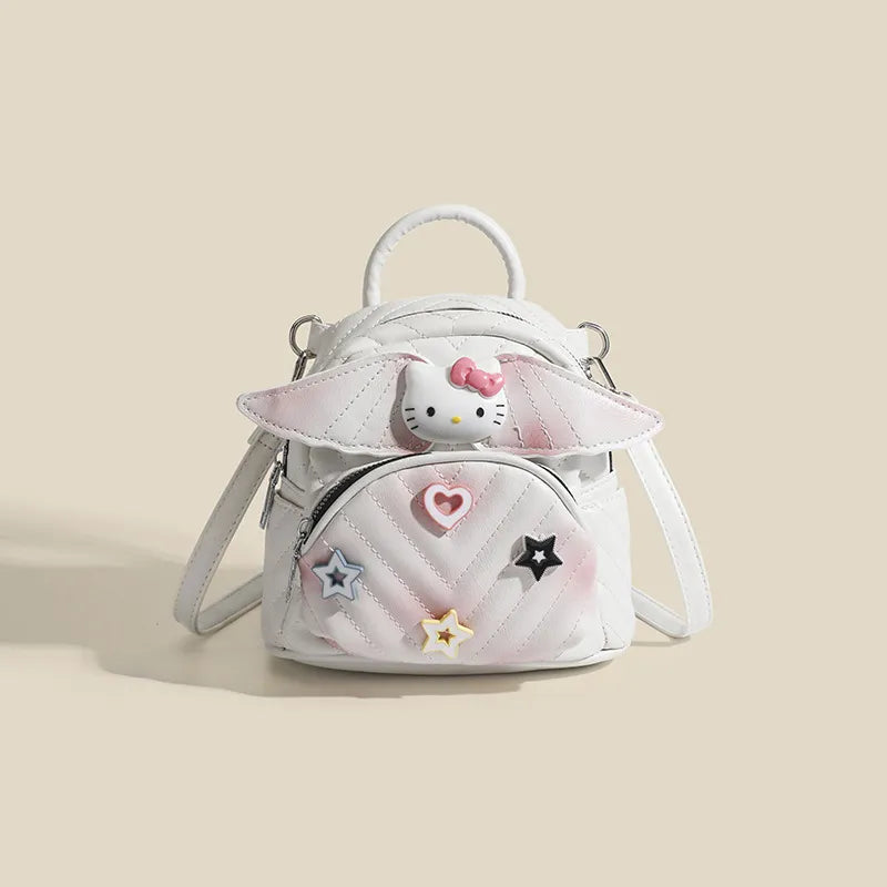 Wings Leather Backpack Bag - White / One Size