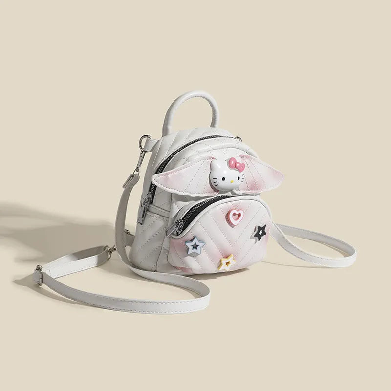 Wings Leather Backpack Bag - White / One Size
