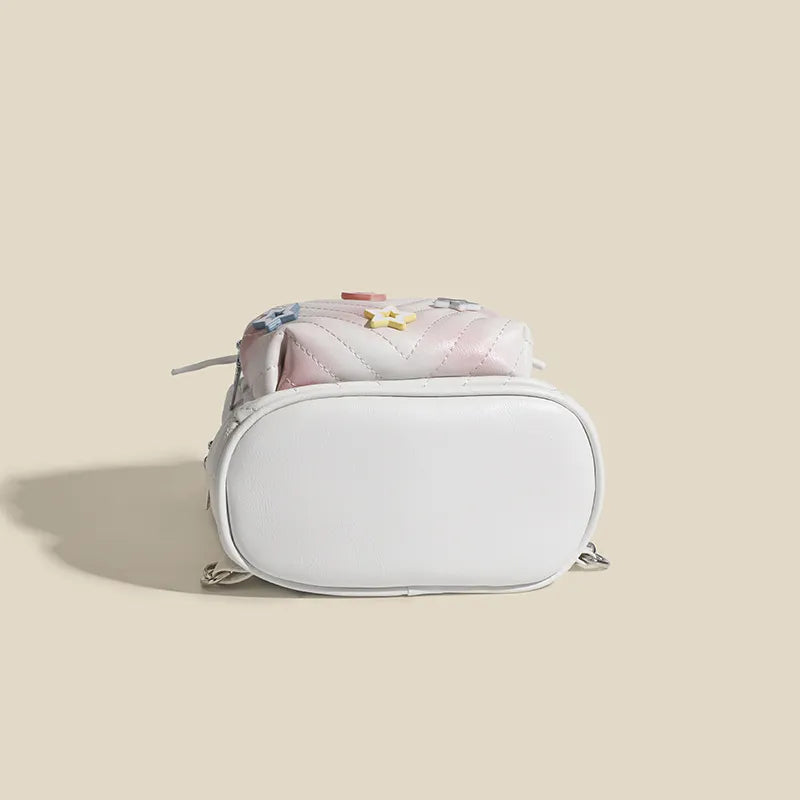 Wings Leather Backpack Bag - White / One Size