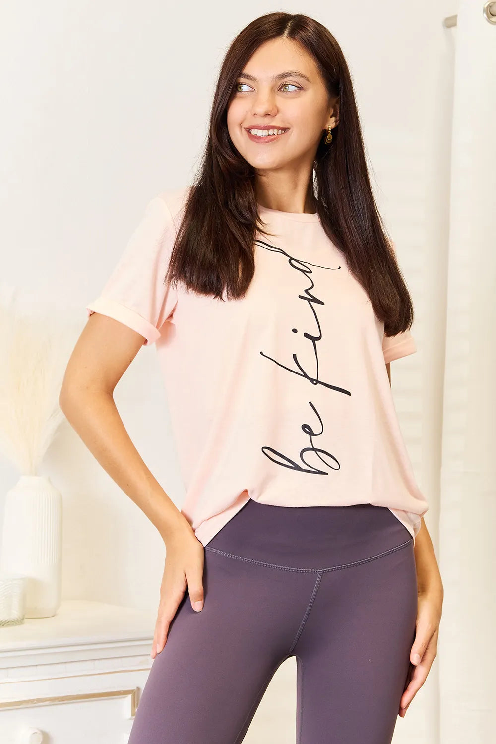 Simply Love BE KIND Graphic Round Neck T-Shirt - Watermelon pink / S