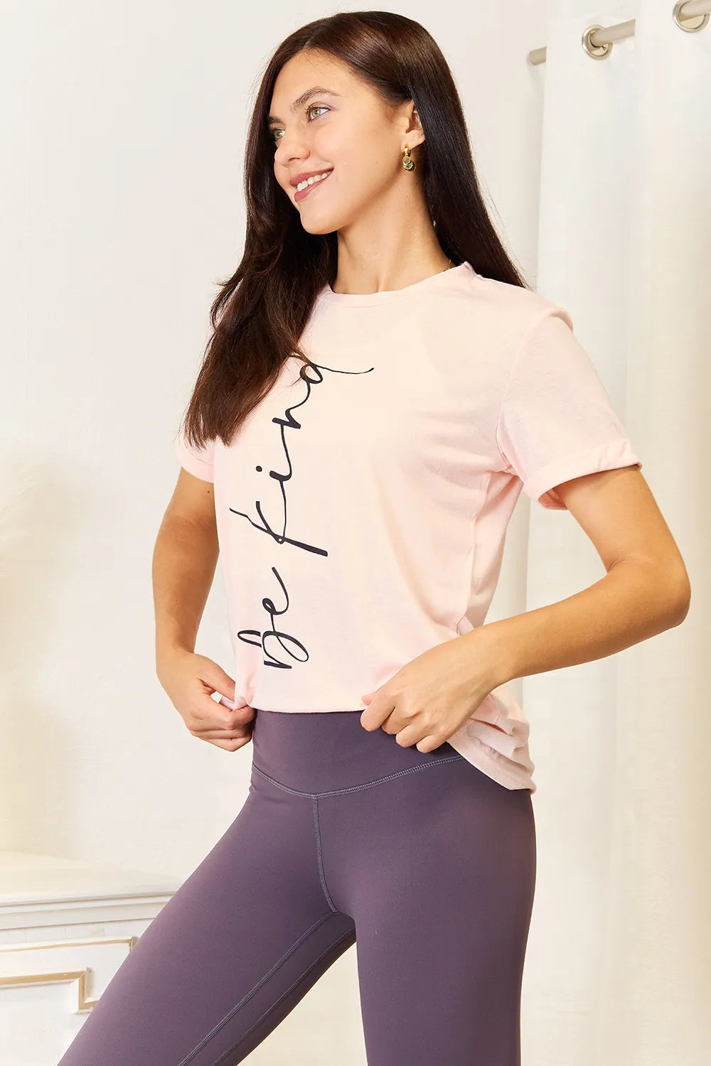 Simply Love BE KIND Graphic Round Neck T-Shirt - Watermelon pink / S