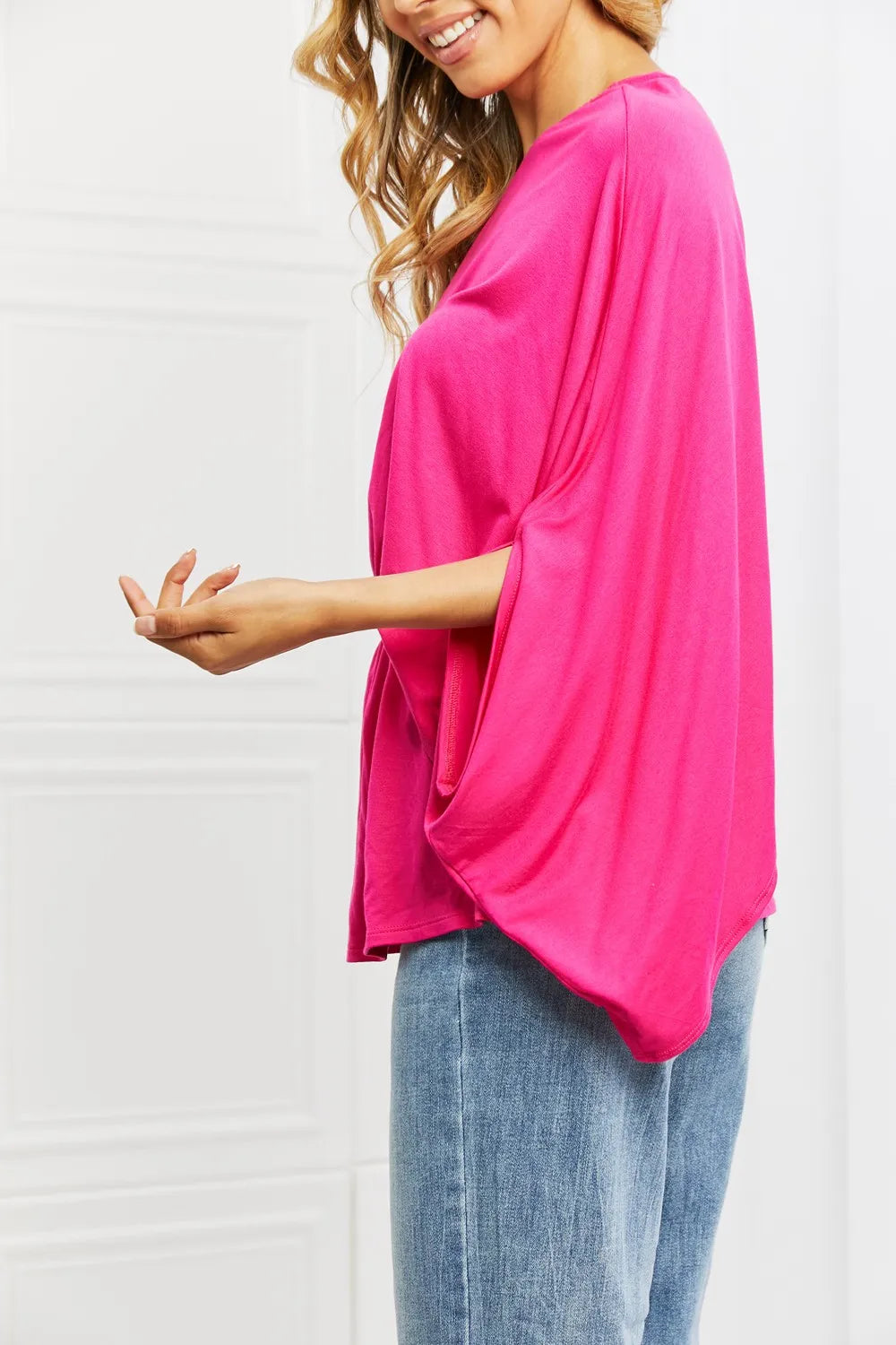 White Birch Forever And Always Full Size One Shoulder Top - Hot Pink / S