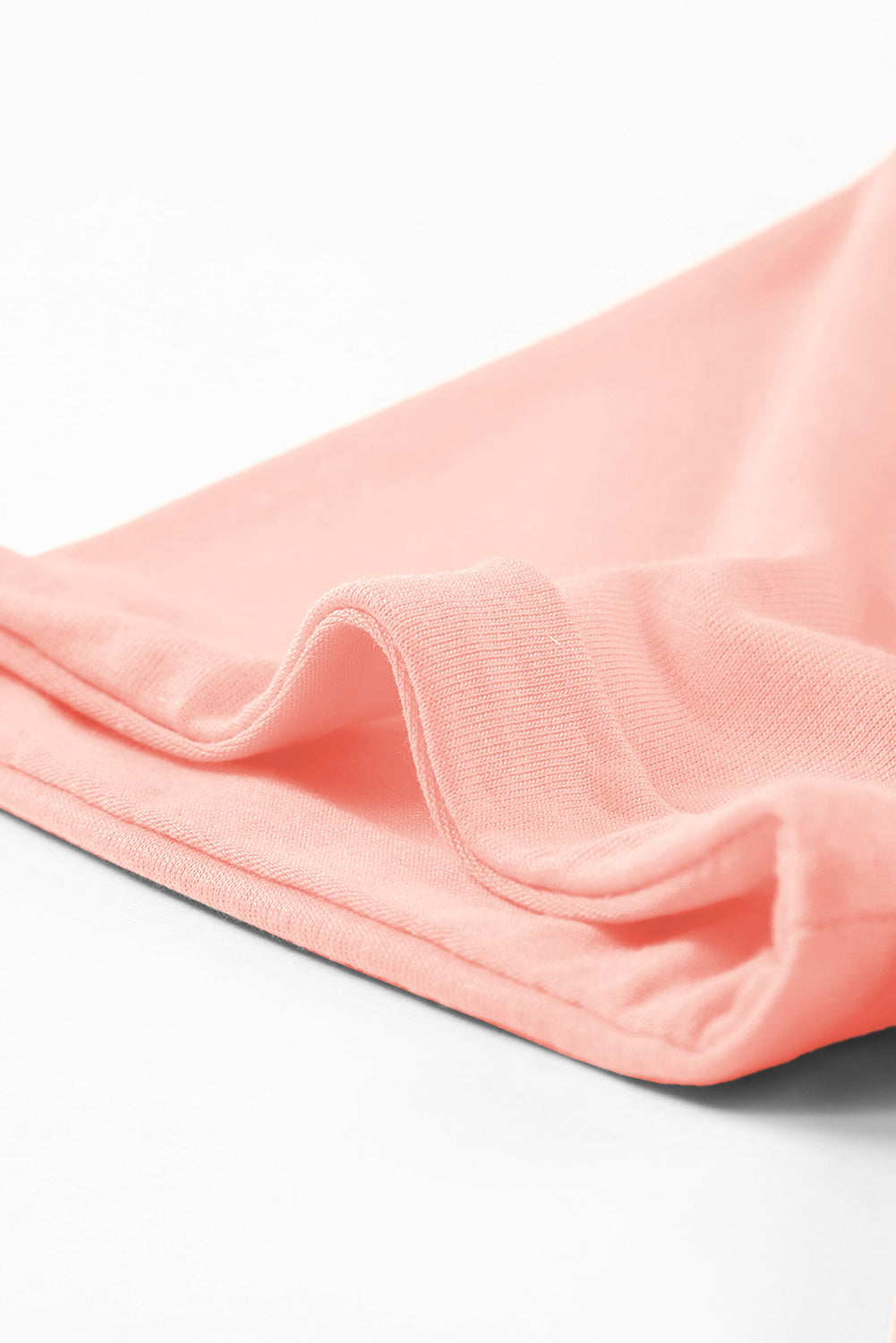 Sachet Pink Solid Color Basic Crew Neck Plain Tee