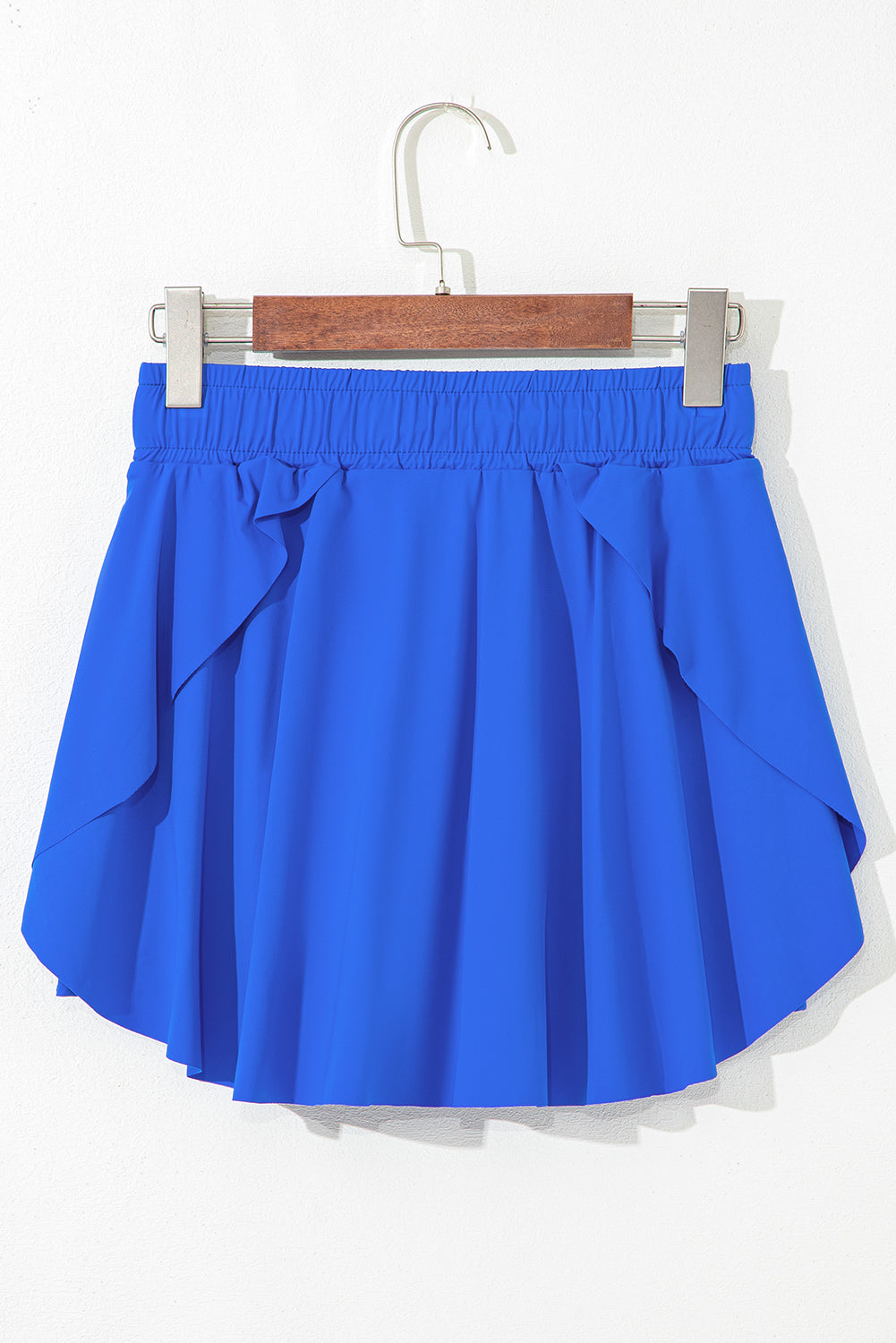 Beige Drawstring High Waist Lined Tennis Skort