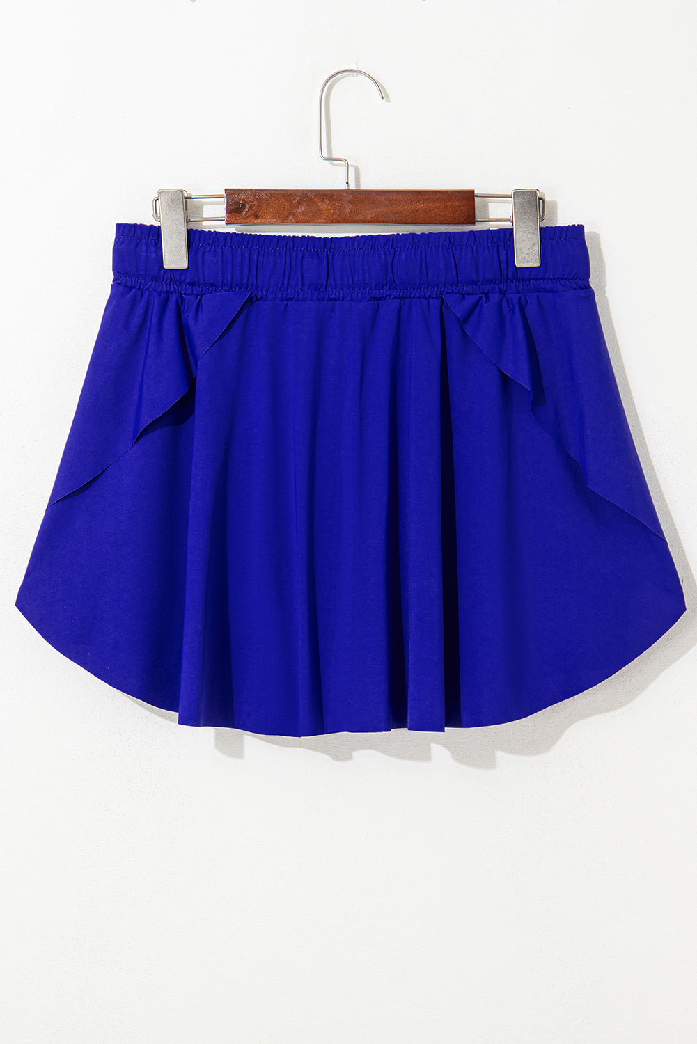 Beige Drawstring High Waist Lined Tennis Skort