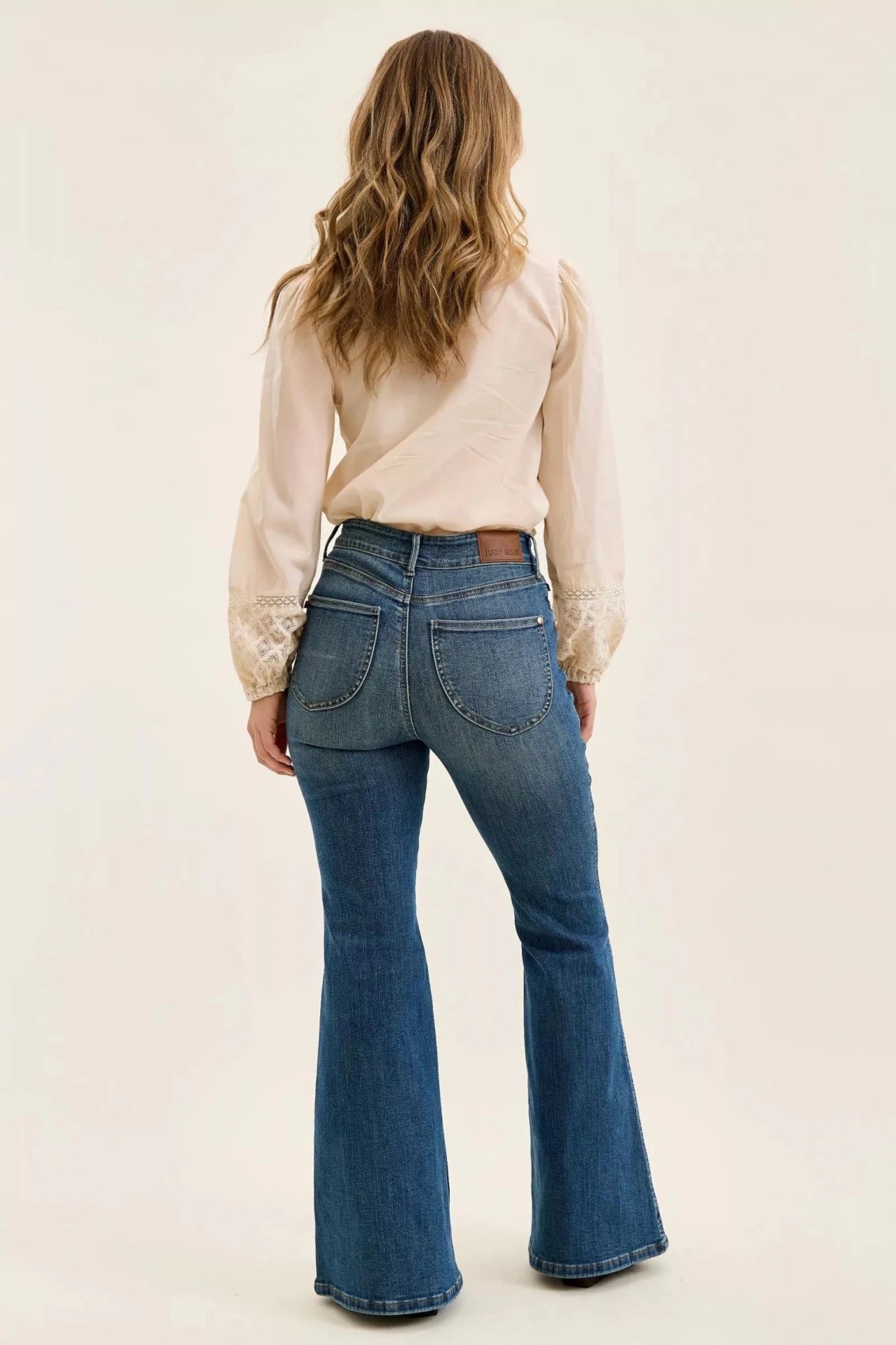 Judy Blue High Waist Double Button Tummy Control Flare Jeans - DK / 0(24)
