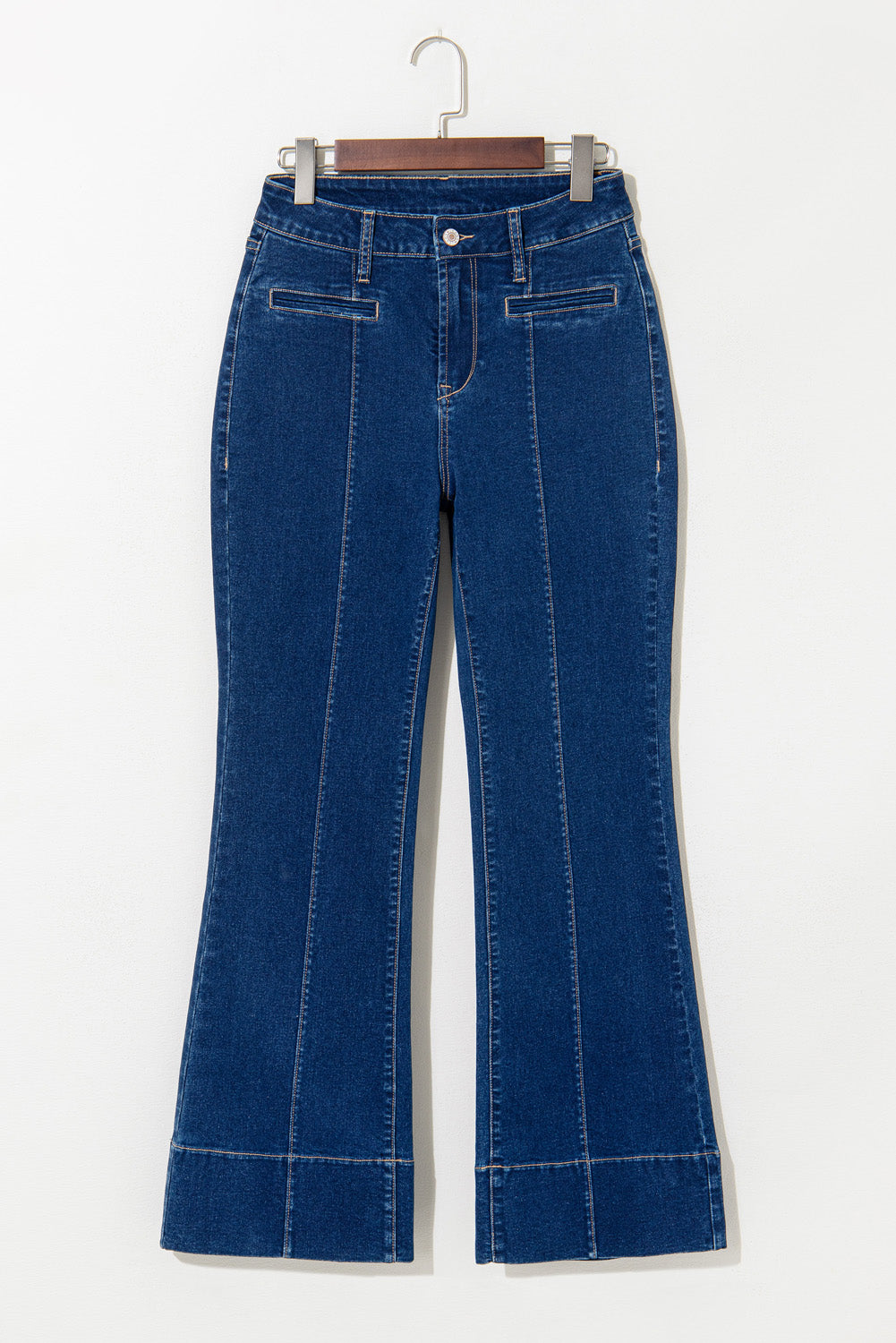 Sail Blue Center Seam Deep Washed Straight Jeans